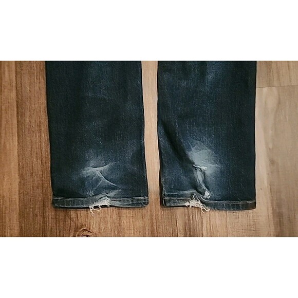 Volcom Womens Jeans 30 Dark Wash Denim Straight Distressed - Picture 7 of 14